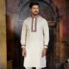 Classy Off White Premium Embroidered Cotton Panjabi