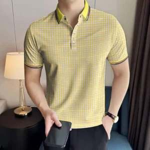 Printed polo shirt - yellow